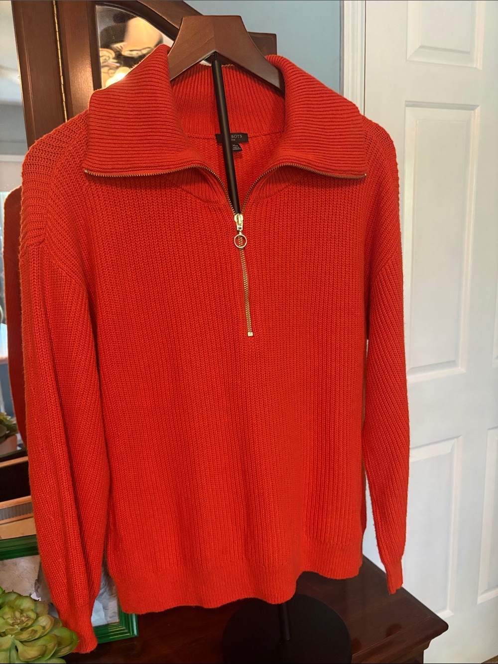 Talbot’s Women’s Half-Zip Sweater Pullover - Orange